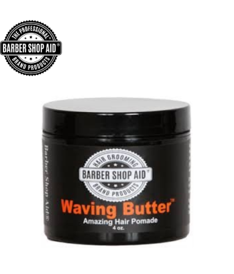BARBER SHOP AID WAVING BUTTER POMADE 4oz BLACK